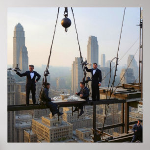 Ironworkers Lunch At The 32 Floor Colour Redux  Poster
