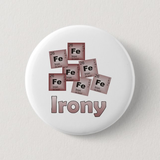 Irony 6 Cm Round Badge (Front)