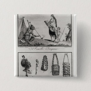 Iroquois family, arms and ornaments 15 cm square badge