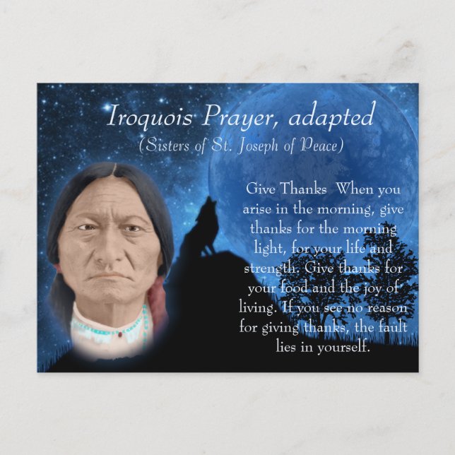 Iroquois Prayer Postcard (Front)