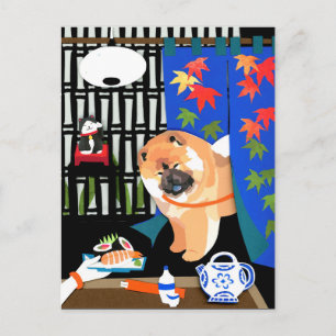 IRRASHAIMASE Chow papercut postcard