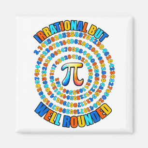 Irrational But Well Round 3.14 Pi Number Symbol Ma Magnet