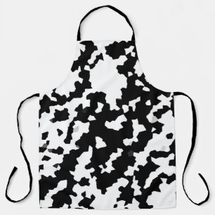 Irregular Abstract Mosaic Black and White  Camo Apron