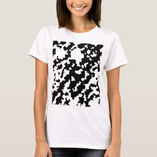 Irregular Abstract Mosaic Black and White Camo T-Shirt
