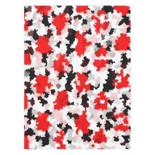 Irregular Abstract Pattern Red Black White Design Tablecloth