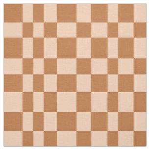 Irregular Chequerboard Fall Chequered Burnt Orange Fabric