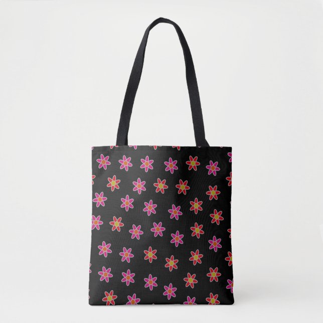 Irregular grassplot including blossoming osteosper tote bag (Front)