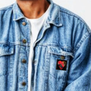 Irregular Heart 15 Cm Square Badge