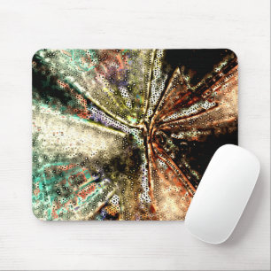 Irregular mosaic over wrinkled and moldy fabric mouse pad