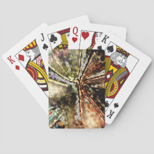 Irregular mosaic over wrinkled and moldy fabric    playing cards
