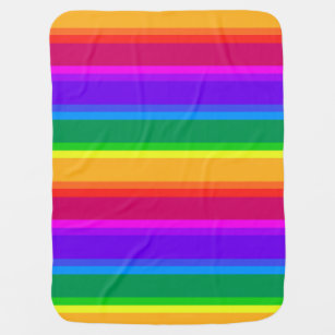 Irregular rainbow stripes baby blanket