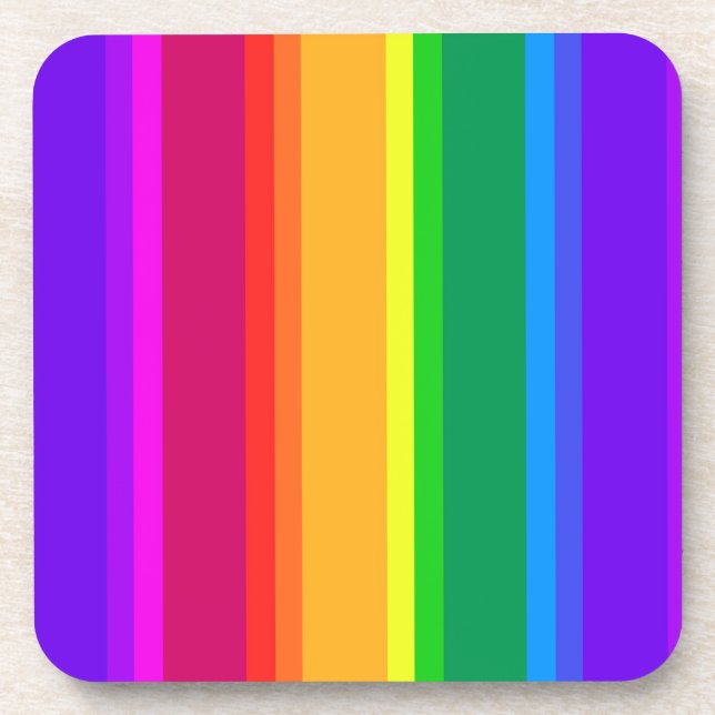 Irregular rainbow stripes coaster (Front)