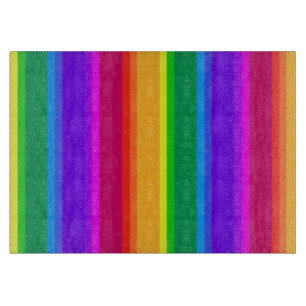 Irregular rainbow stripes cutting board