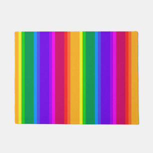 Irregular rainbow stripes doormat