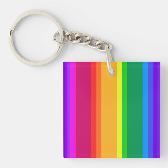 Irregular rainbow stripes key ring (Front)