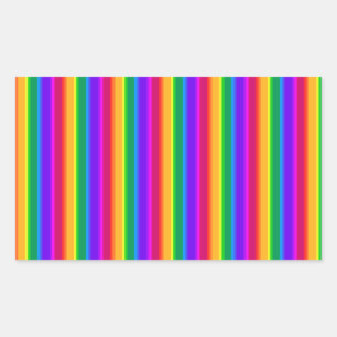 Irregular rainbow stripes rectangular sticker