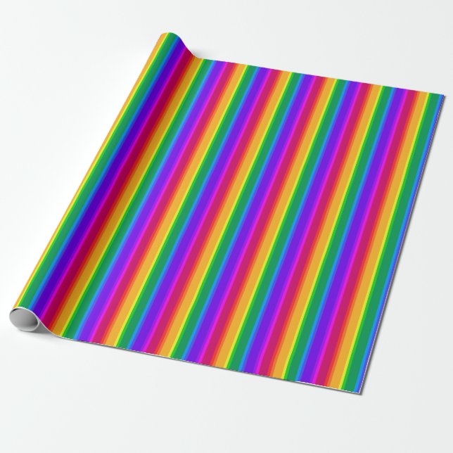Irregular rainbow stripes wrapping paper (Unrolled)