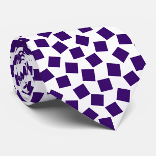 Irregular Squares - Deep Purple on White Tie