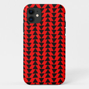 Irregular Triangles - Black on Red Case-Mate iPhone Case