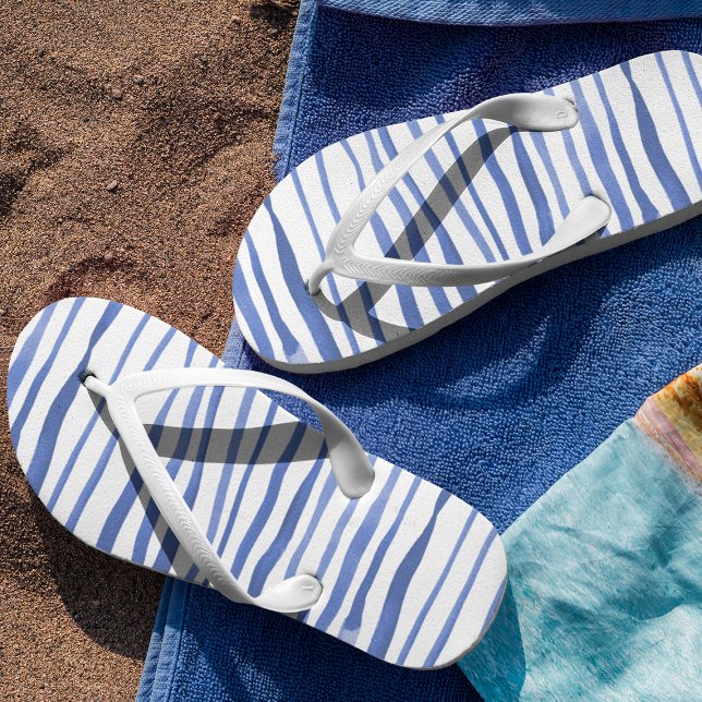 Irregular watercolor simple lines - blue jandals (Creator Uploaded)