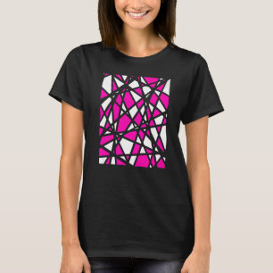 Irregular White Shapes With Pink Accents Abstract T-Shirt