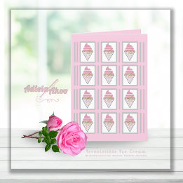 Irresistible Ice Cream Blank Invitation/ Greeting/ Holiday Card