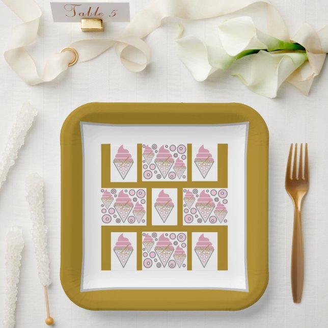 Irresistible Ice Cream Liquorice n Caramel Paper Plate (Wedding)
