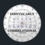 Irrevocably Correlational Correlation Cheat Sheet Dartboard<br><div class="desc">Correlation attitude is alive and well on any of these gifts featuring various correlation coefficients and their respective datapoints along with the following saying that will make others do a double-take on how you view correlation: "Irrevocably Correlational".  Statistics geek humour at its best!</div>