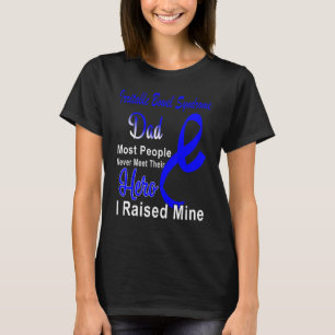 Irritable Bowel Syndrome Awareness Dad Blue Ribbon T-Shirt