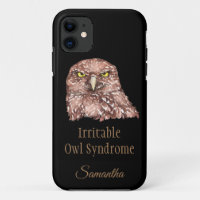 Irritable Owl Syndrome Bird Fun art Custom Name