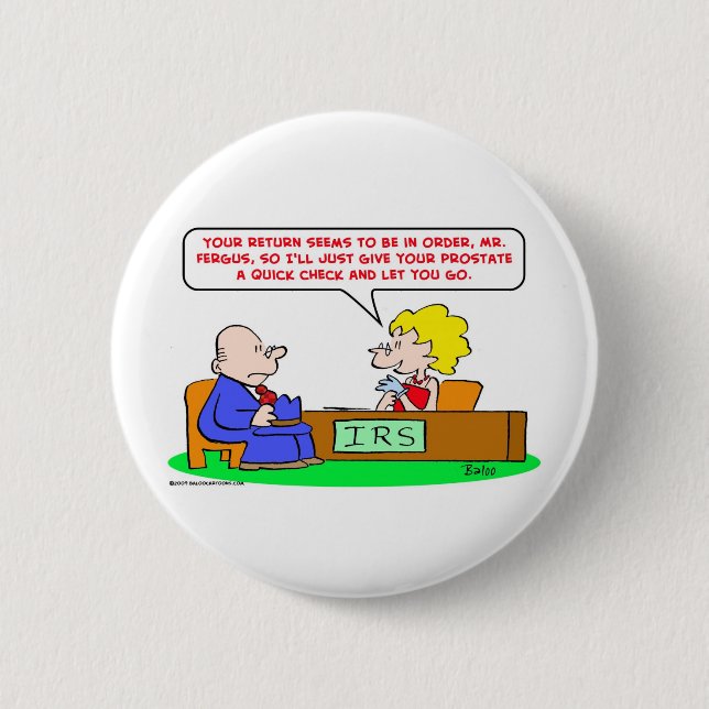 irs check prostate 6 cm round badge (Front)
