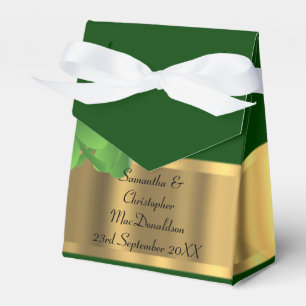 Irsh Green and gold  wedding Favour Box