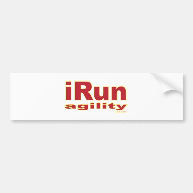 iRun Red Bumper Sticker (Front)