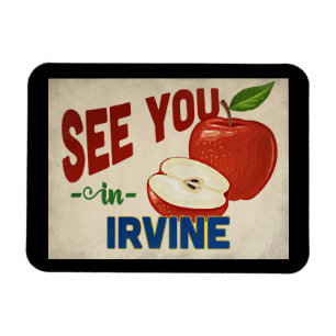 Irvine California Apple - Vintage Travel Magnet