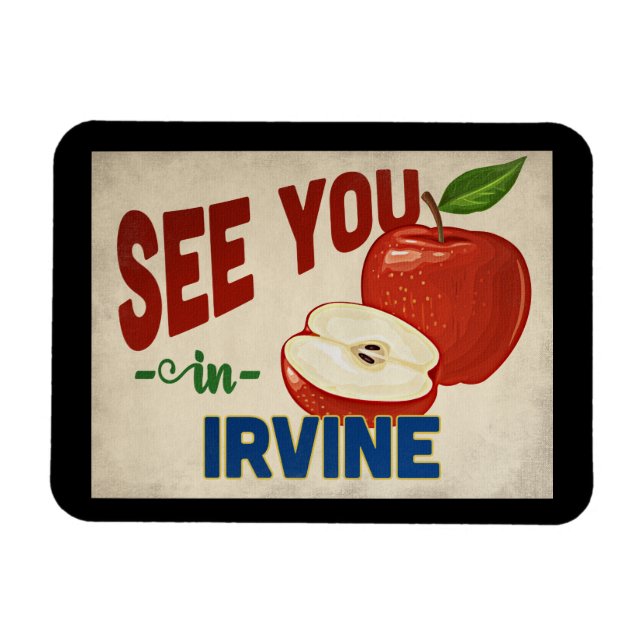 Irvine California Apple - Vintage Travel Magnet (Horizontal)