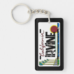 Irvine California flag license plate keychain