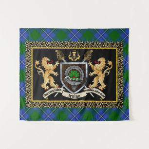 Irvine Clan Badge & Motto w/Lions  Tapestry