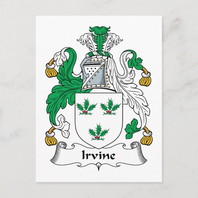 Irvine Family Crest Postcard (Front)