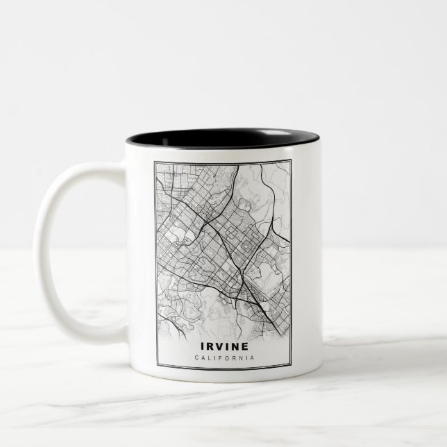 Irvine Map Two-Tone Coffee Mug (Left)
