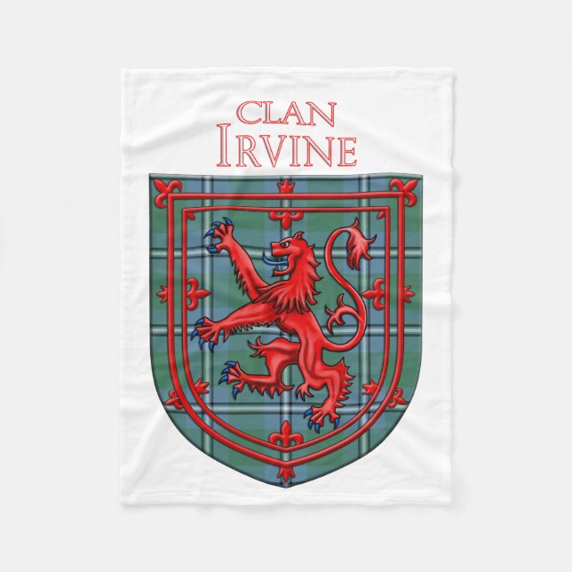Irvine of Drum Tartan Scottish Plaid Fleece Blanket (Front)