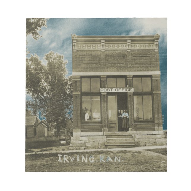IRVING KANSAS POST OFFICE PHOTO MARSHALL COUNTY KS NOTEPAD (Front)