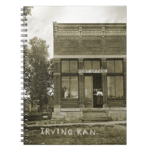 IRVING KANSAS POST OFFICE PHOTO MARSHALL COUNTY KS SPIRAL NOTEBOOK