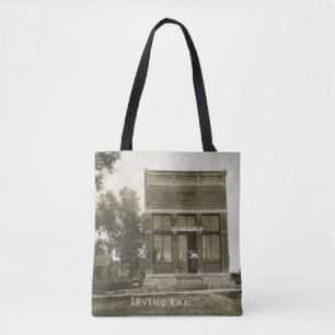 IRVING KANSAS POST OFFICE PHOTO MARSHALL COUNTY KS TOTE BAG