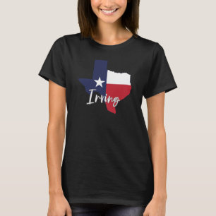 Irving, Texas Flag Map Women's Black T-Shirt