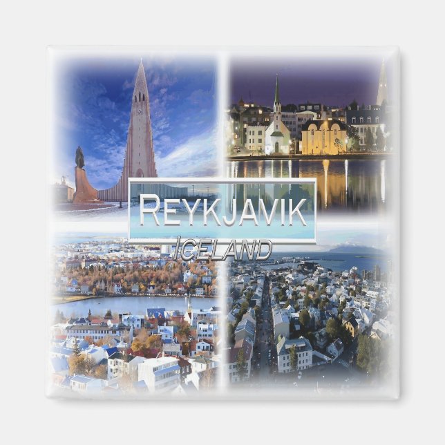 IS0007 Europe, Iceland, Reykjavik, fridge Magnet (Front)