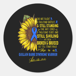 Is A Guillain Barre Syndrome Warrior She Is Me Classic Round Sticker