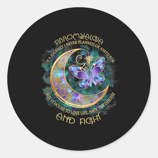 Is A Journey - Fibromyalgia Awareness  Classic Round Sticker (Front)