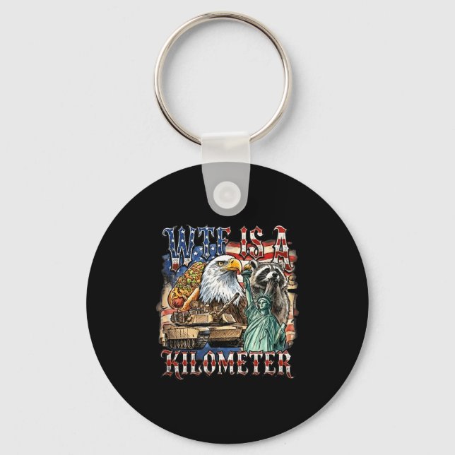 Is a kilometre funny 4th of july founding father  key ring (Front)