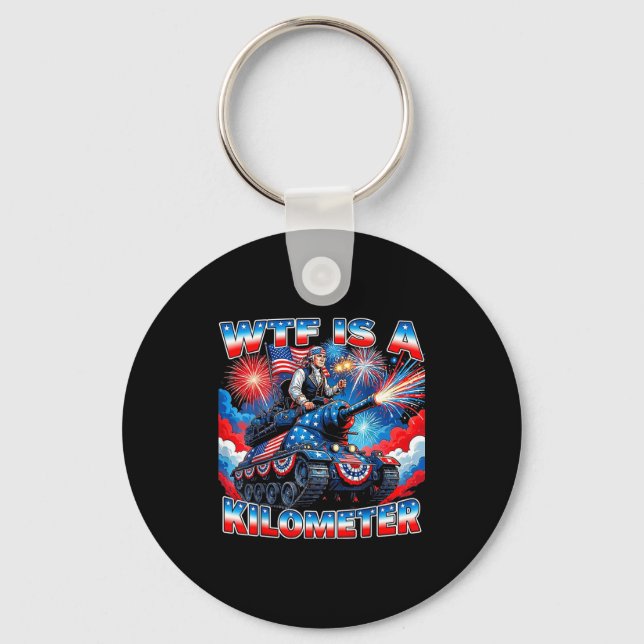 Is a kilometre funny washington 4th july founding key ring (Front)