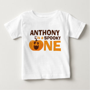 Is a Spooky One Halloween Pumpkin 1st Birthday Baby T-Shirt